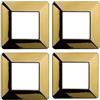 ZOREI 4 Pezzi Placche Compatibile Con Vimar Plana, Placche In Plastica (2 Posti/Moduli,Oro Lucido)