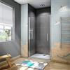 AICA 195 cm Box Doccia Per Nicchia Porta Battente In Vetro 6 mm Temperato Trasparente Anticalcare Telaio Cromo Lucido Larga 70 cm