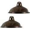 DC VOLTAGE Confezione da 2 paralumi in metallo spazzolato rame spazzolato, 30 cm, illuminazione moderna da appendere a soffitto per camera da letto, lampada industriale di ricambio per cucina, facile
