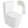 LAVITA WC a Pavimento Monopezzo Con Cassetta di Risciacquo Integrata, Bianco, Coperchio Con Abbassamento Automatico, Ceramica, Senza Bordi, Ciotola in Piedi + Connettore