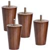 JIAOLUN123 4 Piedini per Mobili in Legno Gambe per Mobili in Rovere Conico Cabinet Cono Dritto Piedi del Divano Tavolo Letto Armadio Cabinet Armadietto Guardaroba,Vite M8,Noce(8cm)