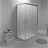 G FLAME Box Doccia 3 Lati - Cabina Doccia con Porta Scorrevole, Cristallo Temperato 6mm, Anticalcare con Profilo Cromato e Chiusura Magnetica (70x90x70, Opaco)