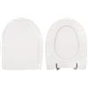 HYDRO HOME Copriwater Ideal Standard Ala Come Originale, Tavoletta Wc In Legno Rivestito Di Poliestere Con Cerniere Fisse,Asse Wc Colore Bianco MADE IN ITALY