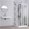 Decor Space Decorspace Box doccia 3 Lati Acril in Acrilico con profili in PVC apertura centrale riducibile Made in Italy (70 x 70 x 70 cm)