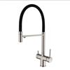 XJTNLB Rubinetto 3 Vie per Depuratore Rubinetti Cucina Miscelatore Tre Vie Rubinetto Lavello Cucina Doppia Maniglia Rubinetto per Acqua Potabile Rubinetteria Cucina Spazzolato