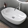 doporro Lavabo da Appoggio 60x39,5x14cm, Lavandino Bagno in Ceramica Nano Rivestimenti Brüssel104, Bianco