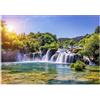 WallArena - Carta da parati fotografica - cascata 300x210 cm - Murale fotografico - Per soggiorno e camera da letto - Effetto 3D - con Colla - Natura del paesaggio forestale