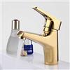 WUPYI2018 Rubinetto da bagno, oro lucido rubinetto rubinetto in ottone lavabo miscelatore monocomando