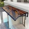 LLPEIJIE026 Tettoia per Porta d'Ingresso Tettoia per Porte Antipioggia Impermeabile in alluminio e policarbonato,Tettoia per Esterno Protezione solare,Disponibili in Diverse Misure (100x340cm)