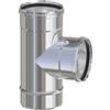 UNIVERSALE Canna Fumaria Tubo Raccordo A T-ee 90° Inox Aisi304 Fumi 80mm Stufa Pellet