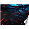 Feeby Carta Da Parati Effetto 3D Neon 150x105 cm rosso XXL Decorazione Fotomurali Tessuto Non Tessuto Soggiorno Camera da letto Moderne Design Gioco Adolescenti