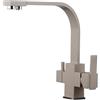 XJTNLB Rubinetto Lavello 3 Vie Cucina Avena Rubinetteria Cucina per I sistemis Osmosi Rubinetti da Cucina a 3 Vie con Doppia Leva Girevole a 360 °