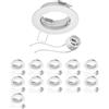 ledscom.de 12x cornice da incasso a soffitto FERE cornice da incasso bianca opaca (LED/alogena/GU10/MR16/PAR16/50mm) incl. presa GU10