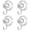 HTBMALL 4 ganci a ventosa, resistenti, trasparenti, rimovibili, per finestre, pareti, porte in vetro, ventose, riutilizzabili, per cucina, bagno, doccia