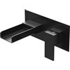 FQYEP Rubinetto A Cascata Per Lavabo A Muro Rubinetto Per Lavabo Bagno Miscelatore Bagno Lavabo Rubinetteria Per Lavabo Miscelatore Acqua Calda E Fredda Antispruzzo Tutto In Rame,nero