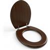 Topolenashop Copriwater Universale MDF Legno con Cerniere Inox - Sedile WC 440x375 mm Tavoletta Water Resistente, Facile Installazione, Compatibile con WC Standard | 52948A