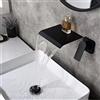 XDSMB Rubinetto A Muro Rubinetto Lavabo Cascata Con Bocca Larga Sottile Miscelatore A Parete A Cascata Monocomando A Leva Singola,nero