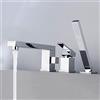 XJTNLB Rubinetto per Bordo Vasca 3 Fori Cromo Miscelatore Bordo Vasca da Bagno Caldo e Freddo Multifunzione Rubinetto per Vasca con Doccetta,C