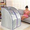 Turefans 1000W, Sauna Portatile, Sauna a infrarossi, 4 piastre riscaldanti a infrarossi + 36 pietre di tormalina (argento)
