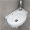 doporro Lavabo da Appoggio 42x28x15cm, Lavandino Bagno in Ceramica Nano Rivestimenti Inclusi Brüssel001L, Bianco