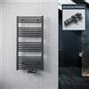 ELEGANT Termosifone da bagno porta asciugamani 1200x600mm con termostato multiblocco antracite Scalda asciugamani scaldasalviette