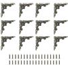 QUARKZMAN 12pz Angolo Piatto Vintage, 2 x 2 Angolo Protezione per Scrivania in Metallo Lega Zinco Copertura Bordo Decorativa con Chiodo Montaggio per Mobili Scatole Gioielli, Bronzo