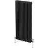 Monster Shop Radiatore Termosifone a 3 Colonne 1800mm x 562mm Moderno Centralizzato Nero in Acciaio Inox Verticale a Parete Cucina Soggiorno Bagno Kit di Fissaggio e Spazzola Inclusi