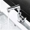 ZPSPZ Miscelatore Lavabo Bagno con Doccetta Estraibile Ottone Può Aumentare Shampoo Telescopico Girevole Rubinetto Bagno Lavabo-Cromo