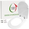 HYDRO HOME Copriwater Compatibile CLODIA DOLOMITE, Tavoletta Wc In Legno Rivestito In Poliestere, Resistente, Asse Wc Colore Bianco, Paracolpi Sagomati, cerniere fissaggio dall'alto MADE IN ITALY