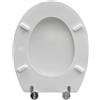 BARBETTA RICAMBI BAGNO SEDILE TAVOLETTA COPRIWATER LACCATO BIANCO UNIVERSALE PER BAGNO COPRI WC IN LEGNO