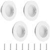 MOROBOR 4 maniglie rotonde bianche da incasso, 65 mm, in acciaio inox, maniglie per porte scorrevoli, armadi, cassetti, con viti di montaggio, per porte in vetro, armadietti, cassetti