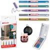 edding 780 Marcatore a Vernice Lucida, Oro, Argento, Blu, Verde, Viola (Metallizzato), Set da 5, Punta Rotonda Extra-Fine 0,8 Mm, Impermeabile, Altamente Coprente, Bullet Journals, Hand Lettering