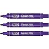 PENTEL Set di 3 pennarelli permanenti a penna N50, punta conica, colore: Viola