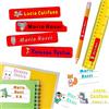 Gicaprice 230 Etichette adesive personalizzate colorate scuola materiale didattico in 2 formati convenienza,180 adesivi 50x10mm e 50 adesivi 50x30mm,utili a segnare penne, quaderni, matite, libri, ecc. ROSSO