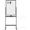 COSTWAY Lavagna Bianca Portatile con Ruote, Lavagna Bianca Regolabile in Altezza, Lavagna a Secco Reversibile per Scuola, Ufficio, Casa (nero)