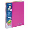 Wiler Quaderno Maxi Spiralato A4 con 4 Fori e Microperforazione MY BOOK, 125 Fogli e 5 Divisori in PP Removibili con Quadretti 5mm e 1 Righe Rigatura Classica Copertina in PPL plastica