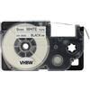 vhbw Cassetta nastro compatibile con Casio KL-P1000, KL-HD1 etichettatrice 8m x 9 mm nero su bianco
