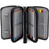 FYDTOP Astuccio di grande capacità, 72 scomparti per matite colorate, portatile, per cancelleria, pittura e schizzi, con scomparto, adatto per ufficio e viaggi (nero)