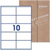 Avery Etichette adesive in carta bianca con adesivo rimovibile, 105x57mm, 25 fogli, 18 etichette per foglio, formato foglio A4, stampanti laser e inkjet o scrivibili a mano