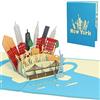 Lin 17604 - Biglietto tridimensionale pop-up con la città di New York, pieghevole, per compleanni, buono per viaggio, regalo, America, USA, N717