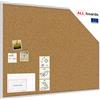 ALLboards Lavagna in Sughero con Cornice Argento in Legno 120x90cm, Bacheca Sughero per Puntine Spille Memoboard