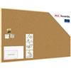 ALLboards Lavagna in Sughero con Cornice in Legno 200x120cm, Bacheca Sughero per Puntine Spille Memoboard