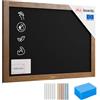 ALLboards Lavagna Nera da Gesso con Cornice in Legno 70x50cm, Scrivibile con Gessetti e Pennarelli a Gesso, Per Bar, Ristoranti, Menu, lavagna menu, lavagna da muro