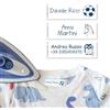Stellasticker - Etichette termoadesive personalizzabili per abbigliamento bambini - con nome e simbolo - resistenti a lavatrice e asciugatrice - ideali per scuola - 50 pezzi 50x15 mm (Blu)