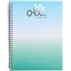 VARZI Olli Maxi Quaderno A4 Spiralato Glitter Rainbow - 70 Fogli 70 g/m², Copertina PP Gradient, Interno Righe o Quadretti 5 mm (Rainbow Glitter 3 Quadretti 5mm)