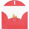 YYHHAOFA Biglietto di auguri rosso con immagine di alpaca nel cielo stellato per Natale, compleanno dei bambini, San Valentino e invito per feste