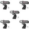 Mealoodiousmusea 5 set di webcam per computer con messa a fuoco automatica HD USB Online regolabile per PC con microfono cablato di ricambio webcam esterna videocamera nera 4K
