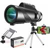 XYZsundy Telescopio 80 x 100 monoculare ad alta potenza ad alta definizione per adulti ad alta potenza con adattatore per smartphone, telescopio per caccia, fauna selvatica, bird watching, viaggi, campeggio