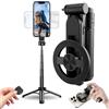 Qosigote 2025 New 4-In-1 Multifunctional 360° Rotation Magnetic Selfie Stick, Phone Tripod With Wireless Remote For Iphone & Android, Portable Extendable Phone Stand For Video Recording & Vlogging (1PC)