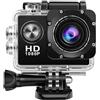 BJdfgE Fotocamera d'azione originale Ultra HD 4K 1080P WiFi Schermo da 2,0 pollici 170D sportiva subacquea multifunzionale